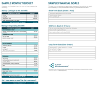 JA Teen Budgeting Income and Spending Worksheets image
